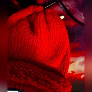 Custom Made Knitting Hat Medium (Red)